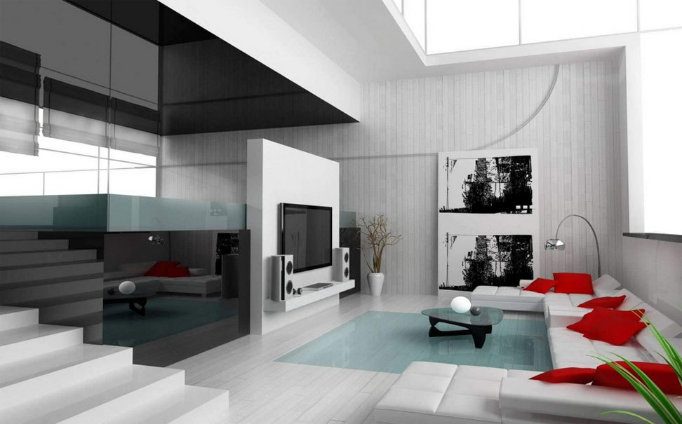 Moderne wohnzimmer mit weià prima stoff sofa satz elegante kaffee ...
