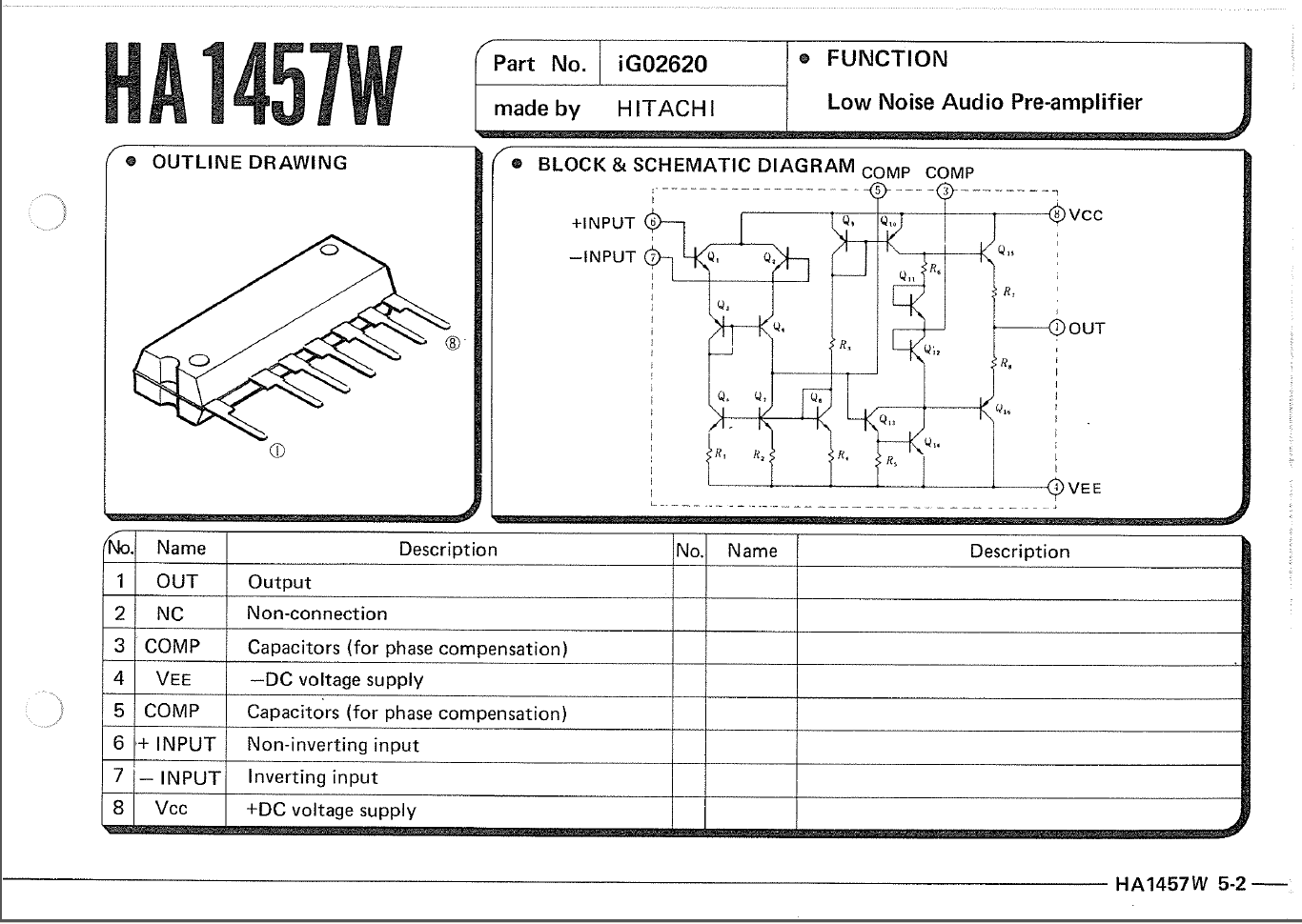 自作アンプ 日立HA1457W 2SC3280 2SA1301 - オーディオ機器