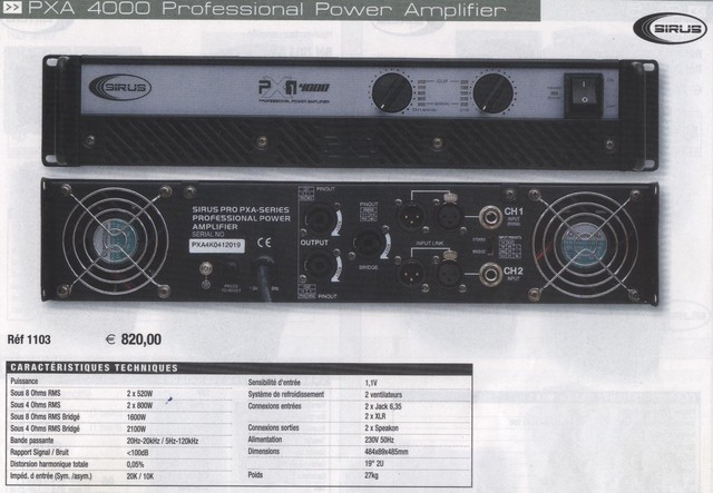 Sirus PXA 4000 Anschlsse