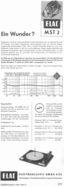 Elac MST2 Werbung 1956