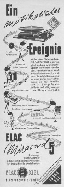 Elac Werbung 1953