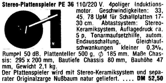 PE 36 Werbung 1972