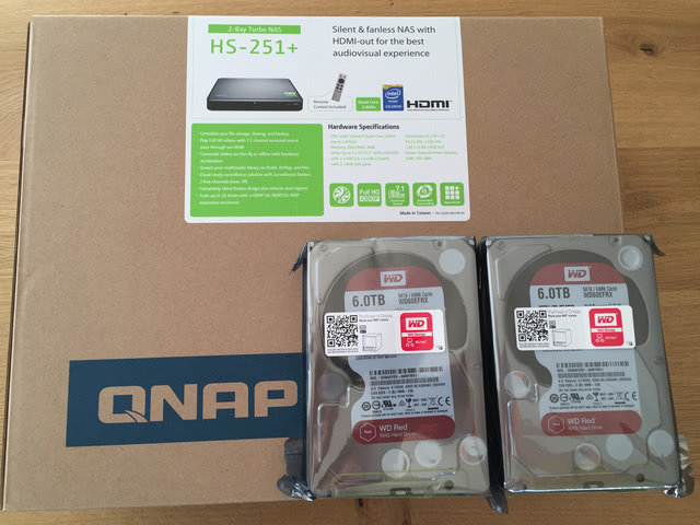 QNAP HS-251+ Mit 2x6TB WD Red