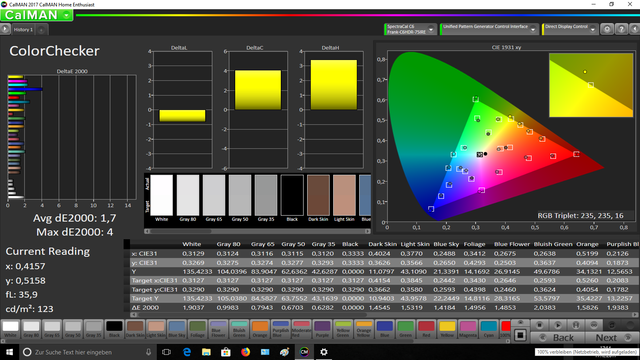 LG E7 prof ootb colorchecker