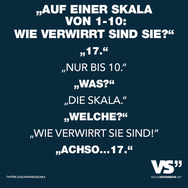 Spruch Skala Verwirrt