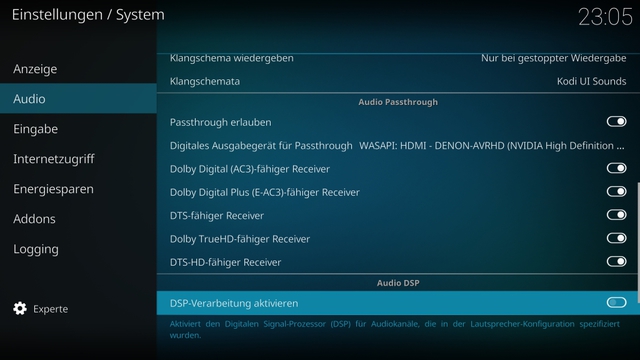 Systemeinstellungen Kodi 2