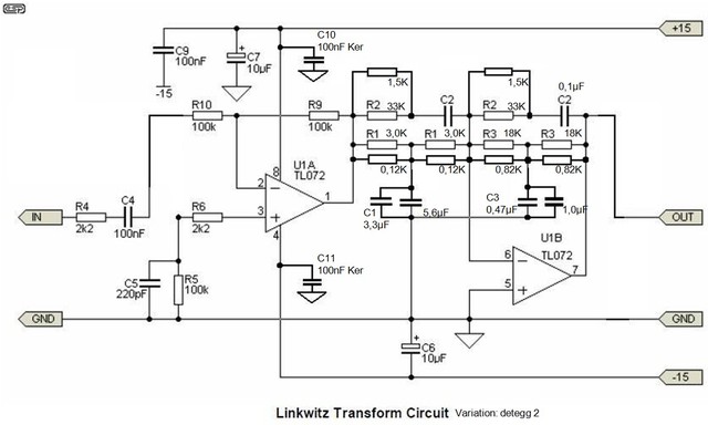 Linkwitz Transform Circuit   Variation detegg 2