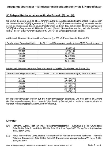 Ausgangsübertrager   Mindest L & Koppelfaktor V1 00 Page 003