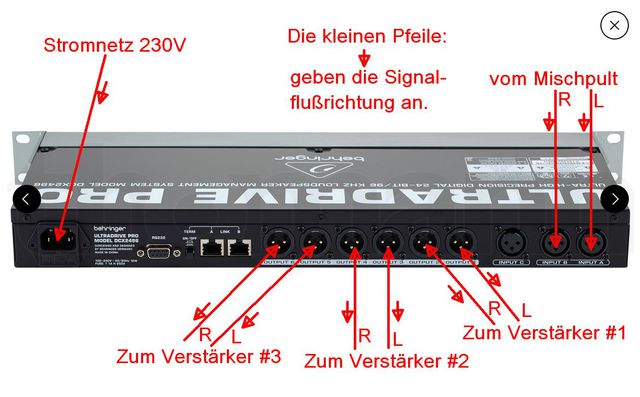 Behringer DCX2496 Anschluß