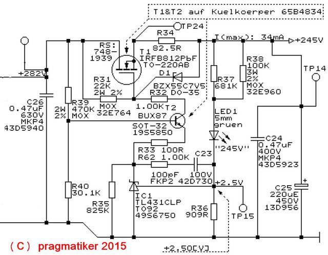 HV Regler HS Aus PCC88 Preamp