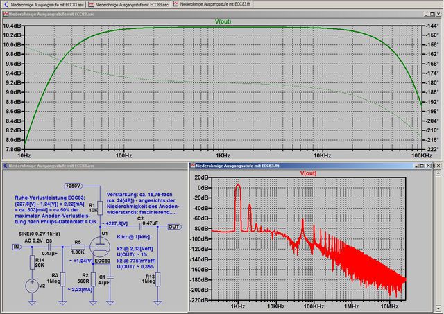 Niederohmige Ausgangsstufe mit ECC83