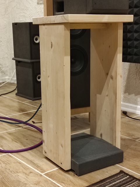 DIY Lautsprecher Stand Holz mit Mauerabdeckplatte