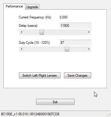 Optoma Parameter  fr 24Hz Modus User2D