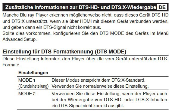 Firmwareupdate DTS Mode