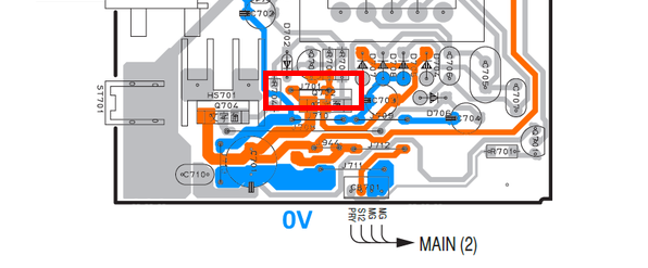 Yamaha Rx V540 Rx V440rds Power2 Pcb Standby 14v And Ground Marked 864080 