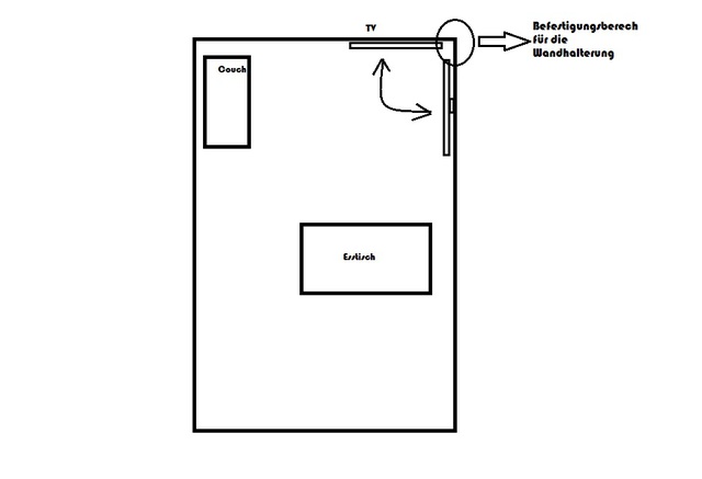 Skizze TV Halterung