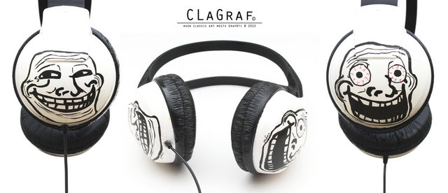 Troll Face Headphone By Clagraf D4z29lp