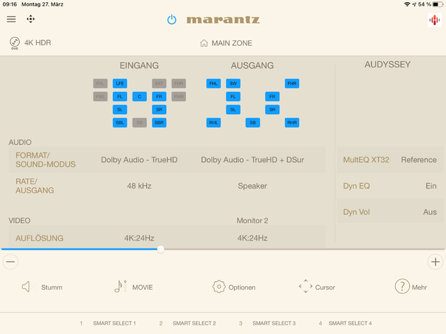 Dolby True HD + Surround Upmixer auf 6.1.4