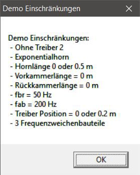 AJhorn demoversion - hinweisfenster