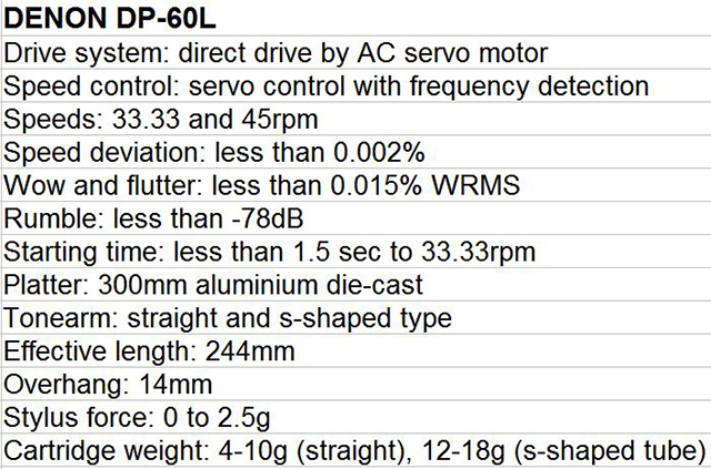 Denon Dp60l