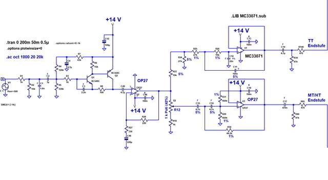 Aktivfilter MT HT Zweig Mit Opamp Schaltung