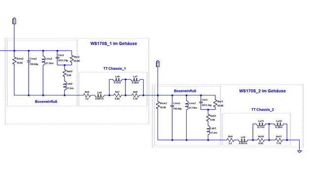 Bercksichtigung beider WS170S 4 Ohm in Serie direkt am Endstufeneusgang