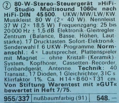 Neckermann Multisound 1060_Beschreibung