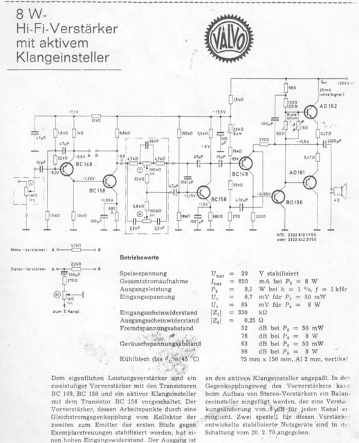 Valvo 8W Endstufe