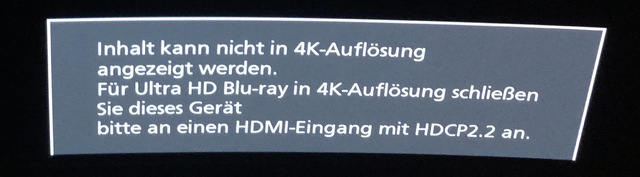 4K HDCP 2.2 Fehlermeldung