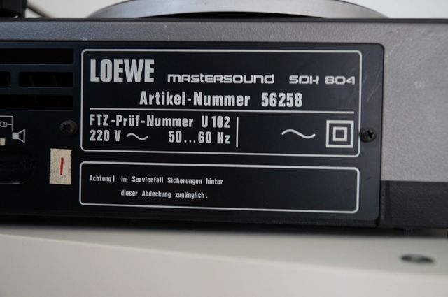 Loewe Mastersound SDK 804 Typenschild