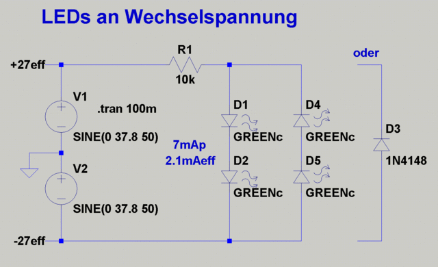 LEDs An Wechselspannung