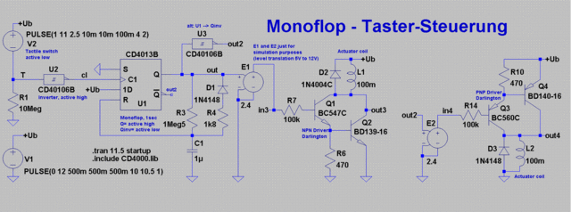 Monoflop CD4013 - Tastensteuerung - Schem