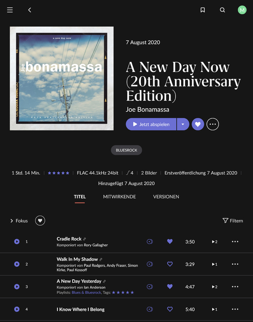 Roon Album Screen
