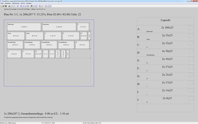 Woodworks Zuschnittoptimierung