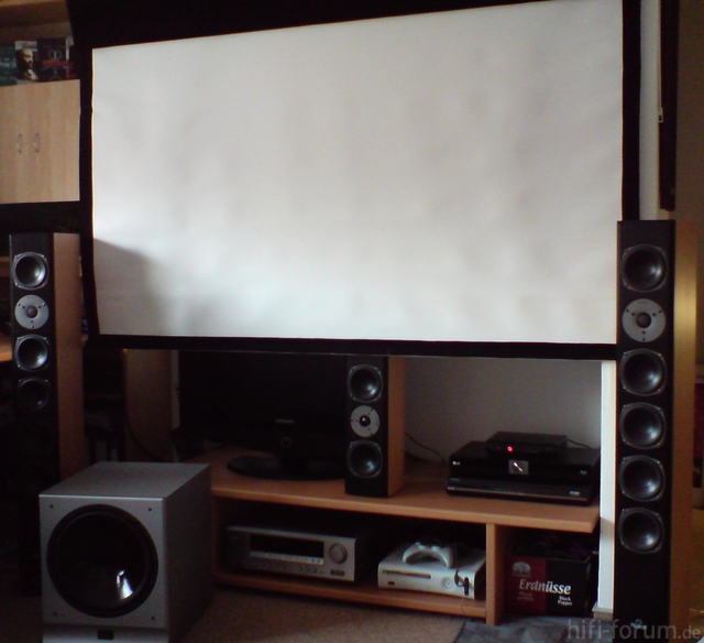 Heimkino Front mit Leinwand