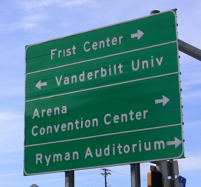 Destinations From Interstate 40 65 (Exit 209, 209A, 209B) In Nashville