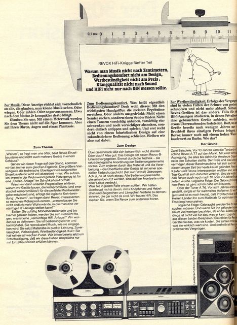 REVOX Werbung 1978