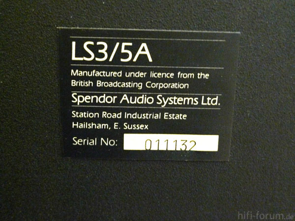 Spendor LS3/5a Aufkleber