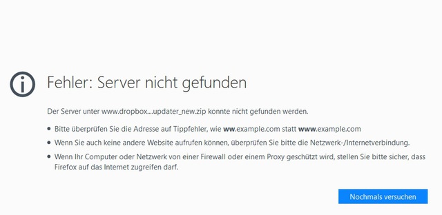 Server nicht gefunden