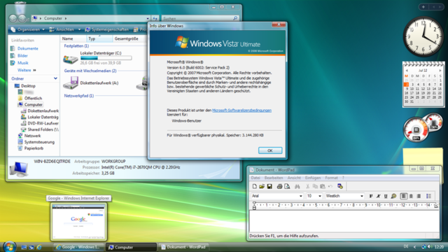 Windows Vista 2 Prozessoren Starten
