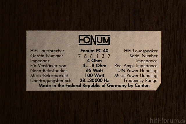 Canton Fonum PC 40 1