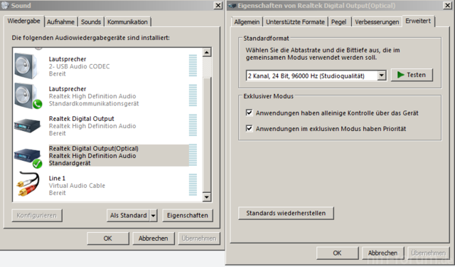 Soundeinstellungen Windows 7