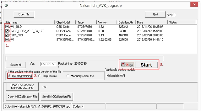 Naka AV1 65er FW Update