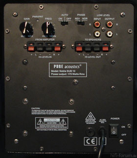 Pure Acoustics Noble 10 Rückseite