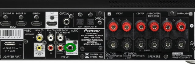 Pioneer VSX-500 Rückseite