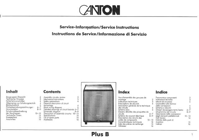 Canton Plus B Schaltplan