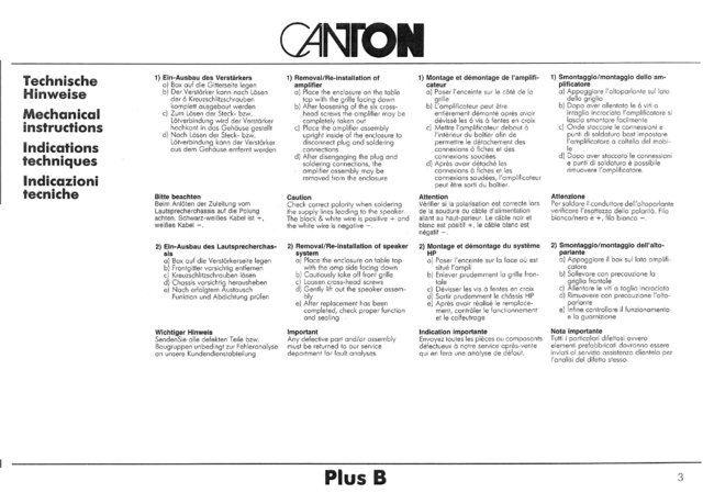 Canton Plus B Schaltplan