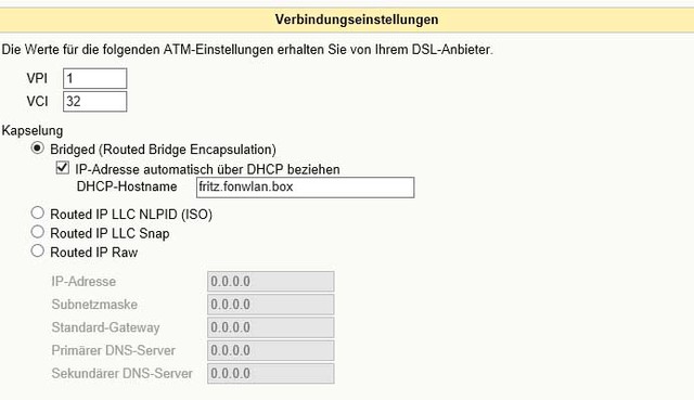 dsl lan-einstellung