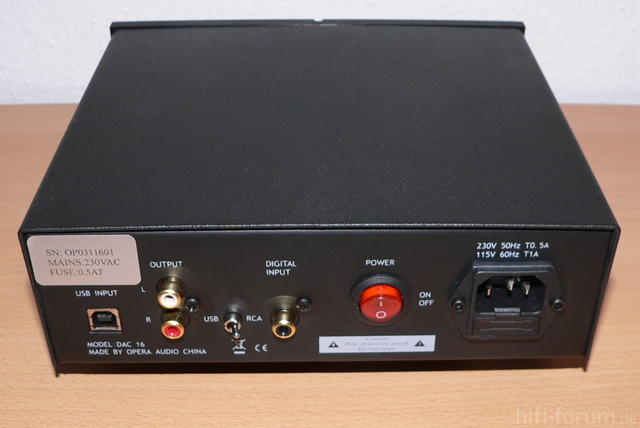 Consonance DAC 16 Rckseite