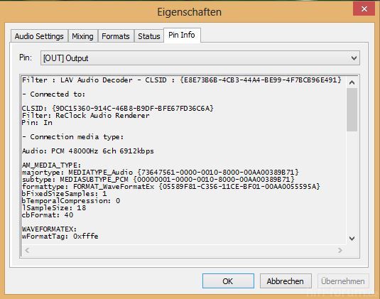 LAV AUDIO DTS HD PCM Output 